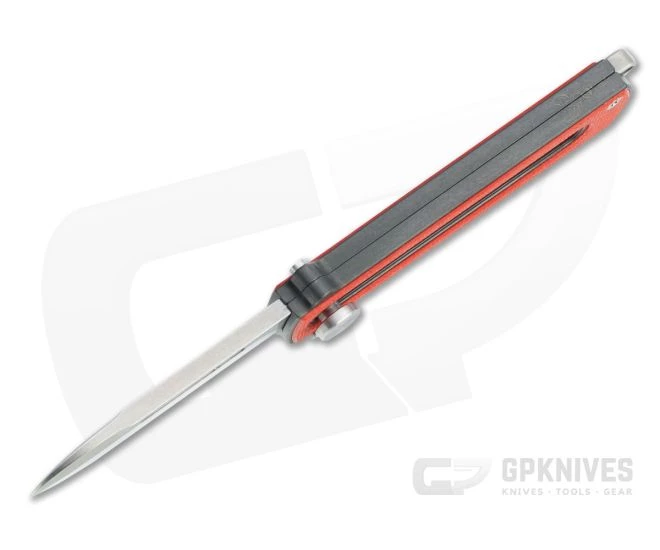 D Rocket Design Zr BarloX Stonewashed M390 Red G10 Zirconium Manual OTF Knife - Image 3