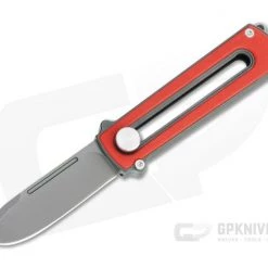D Rocket Design Zr BarloX Black PVD M390 Red G10 Zirconium Manual OTF Knife