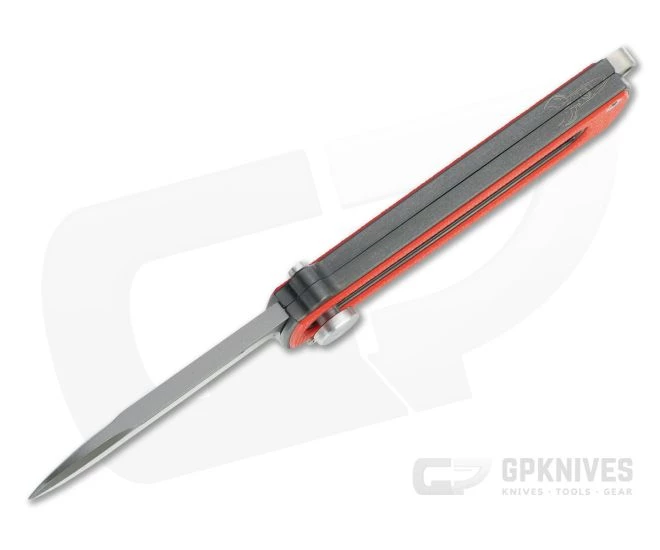 D Rocket Design Zr BarloX Black PVD M390 Red G10 Zirconium Manual OTF Knife - Image 3