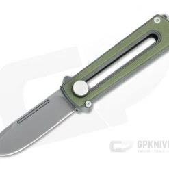 D Rocket Design Zr BarloX Black PVD M390 Green G10 Zirconium Manual OTF Knife