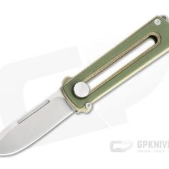 D Rocket Design Al Br BarloX Stonewashed M390 Green G10 Al Bronze Manual OTF Knife