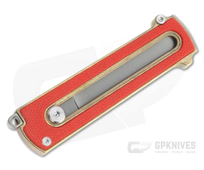 D Rocket Design Al Br BarloX Black PVD M390 Red G10 Al Bronze Manual OTF Knife - Image 2