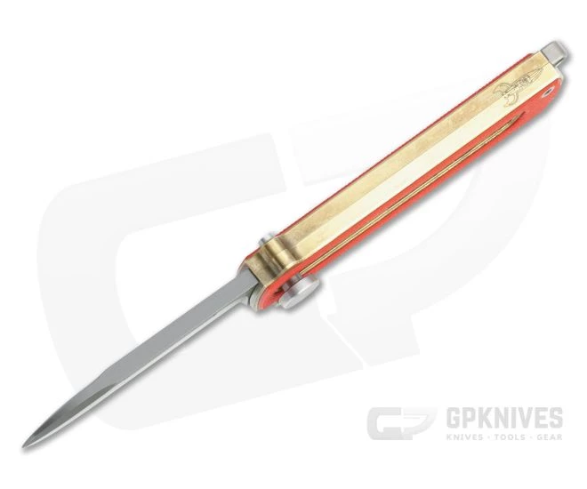 D Rocket Design Al Br BarloX Black PVD M390 Red G10 Al Bronze Manual OTF Knife - Image 3