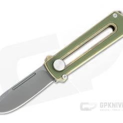 D Rocket Design Al Br BarloX Black PVD M390 Green G10 Al Bronze Manual OTF Knife