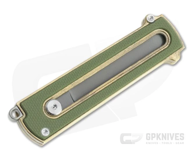 D Rocket Design Al Br BarloX Black PVD M390 Green G10 Al Bronze Manual OTF Knife - Image 2