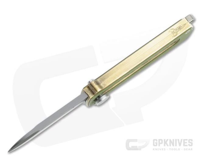 D Rocket Design Al Br BarloX Black PVD M390 Green G10 Al Bronze Manual OTF Knife - Image 3