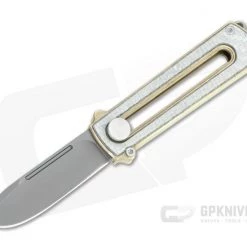 D Rocket Design Al Br BarloX Black PVD M390 Silver Carbon Fiber Al Bronze Manual OTF Knife