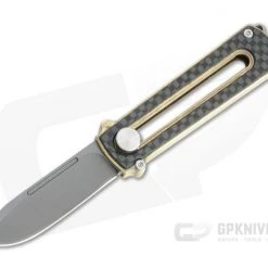 D Rocket Design Al Br BarloX Black PVD M390 Carbon Fiber Al Bronze Manual OTF Knife