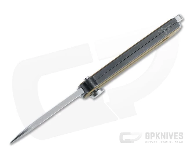 D Rocket Design Zr BarloX Stonewashed M390 Brown G10 Zirconium Manual OTF Knife - Image 3