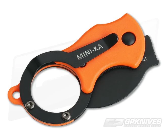 Fox Knives Mini-Ka Black Liner Lock Key Ring Karambit Orange FRN 01FX330 - Image 2