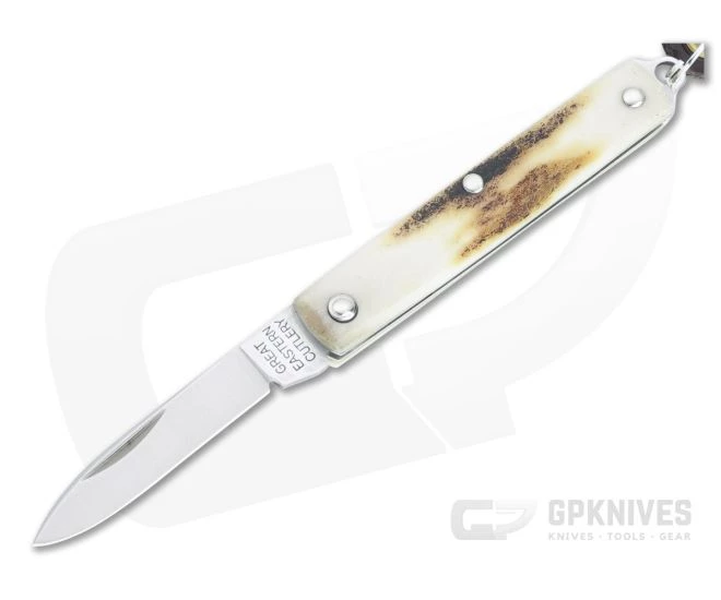 Great Eastern Cutlery #05 PPP Keychain Knife Pen Blade Sambar Stag Slip Joint Folder 052121-SS-10