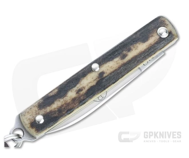 Great Eastern Cutlery #05 PPP Keychain Knife Pen Blade Sambar Stag Slip Joint Folder 052121-SS-16 - Image 2