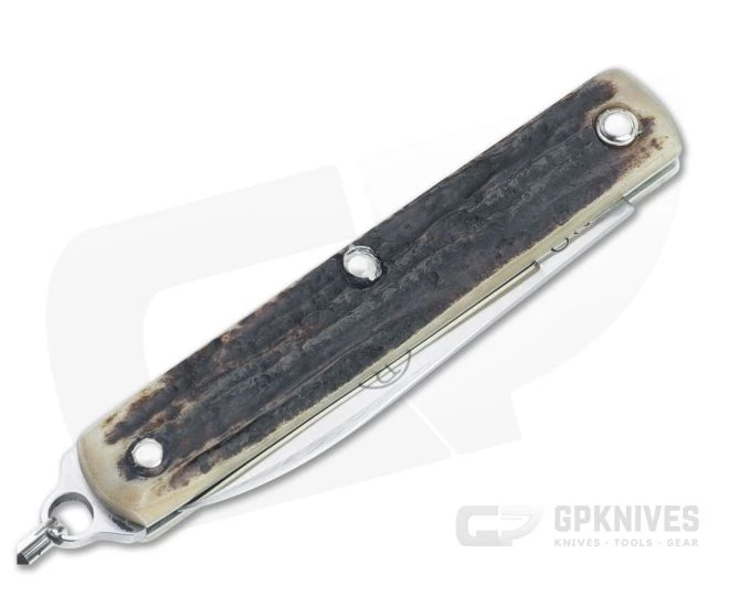 Great Eastern Cutlery #05 PPP Keychain Knife Pen Blade Sambar Stag Slip Joint Folder 052121-SS-18 - Image 2