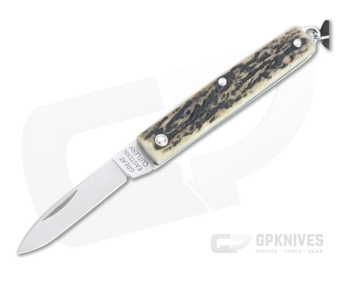 Great Eastern Cutlery #05 PPP Keychain Knife Pen Blade Sambar Stag Slip Joint Folder 052121-SS-20