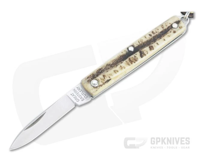 Great Eastern Cutlery #05 PPP Keychain Knife Pen Blade Sambar Stag Slip Joint Folder 052121-SS-30