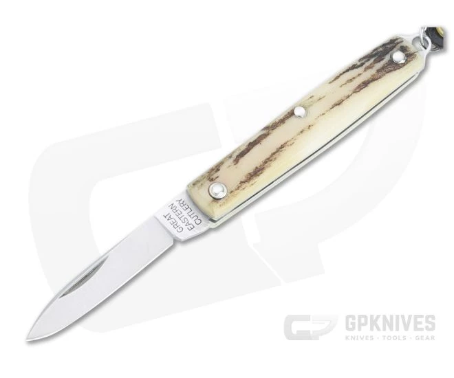 Great Eastern Cutlery #05 PPP Keychain Knife Pen Blade Sambar Stag Slip Joint Folder 052121-SS-31