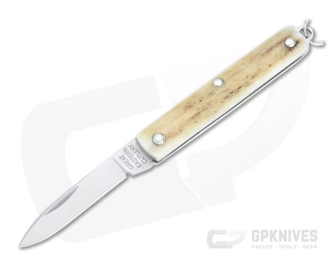 Great Eastern Cutlery #05 PPP Keychain Knife Pen Blade Sambar Stag Slip Joint Folder 052121-SS-34