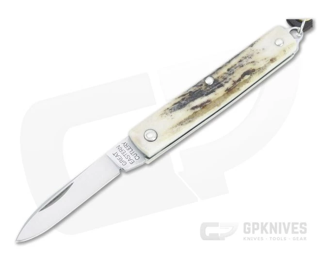 Great Eastern Cutlery #05 PPP Keychain Knife Pen Blade Sambar Stag Slip Joint Folder 052121-SS-35