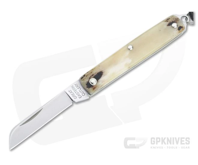 Great Eastern Cutlery #05 PPP Keychain Knife Sheepsfoot Sambar Stag Slip Joint Folder 053121-SS-10