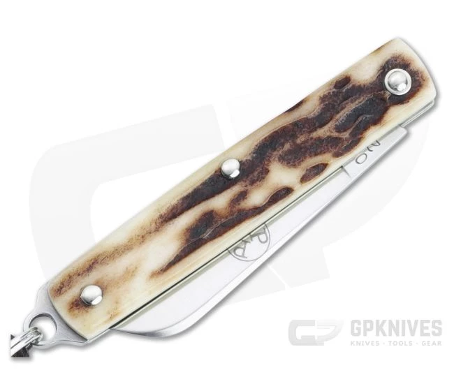 Great Eastern Cutlery #05 PPP Keychain Knife Sheepsfoot Sambar Stag Slip Joint Folder 053121-SS-11 - Image 2