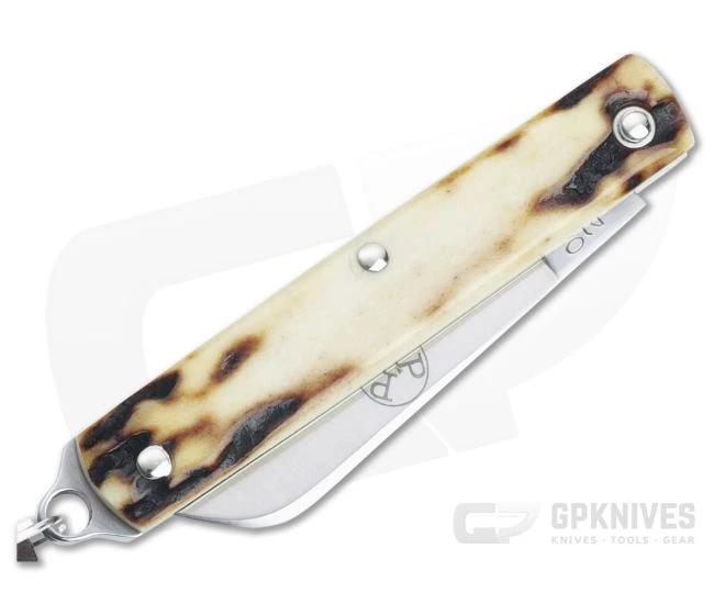 Great Eastern Cutlery #05 PPP Keychain Knife Sheepsfoot Sambar Stag Slip Joint Folder 053121-SS-13 - Image 2