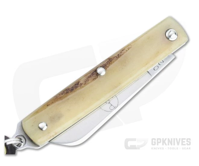 Great Eastern Cutlery #05 PPP Keychain Knife Sheepsfoot Sambar Stag Slip Joint Folder 053121-SS-19 - Image 2