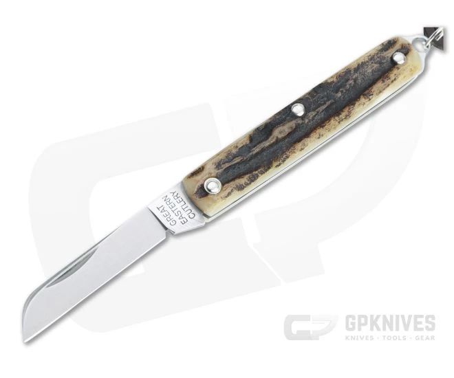 Great Eastern Cutlery #05 PPP Keychain Knife Sheepsfoot Sambar Stag Slip Joint Folder 053121-SS-23