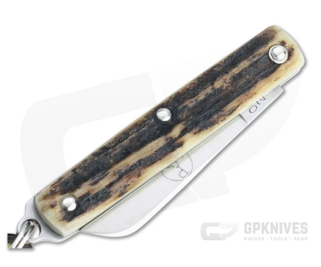 Great Eastern Cutlery #05 PPP Keychain Knife Sheepsfoot Sambar Stag Slip Joint Folder 053121-SS-23 - Image 2