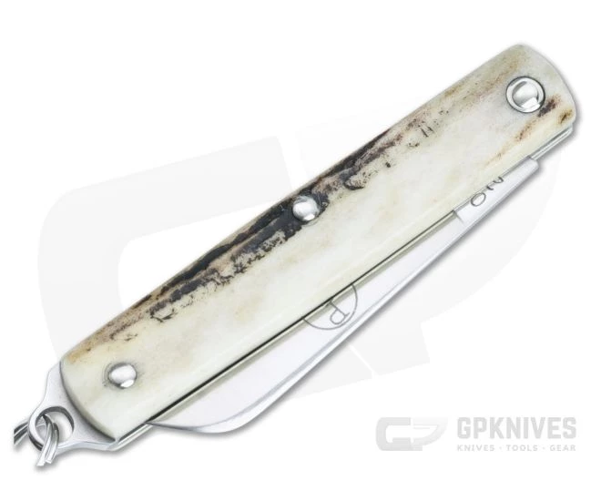 Great Eastern Cutlery #05 PPP Keychain Knife Sheepsfoot Sambar Stag Slip Joint Folder 053121-SS - Image 2