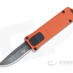 Boker Plus USB Burnt Orange Handle Black Stonewashed D2 Blade Small OTF Automatic 06EX275