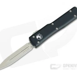 Microtech UTX-70 Stonewash CTS-204P Plain Double Edge OTF Black Automatic Knife 147-10