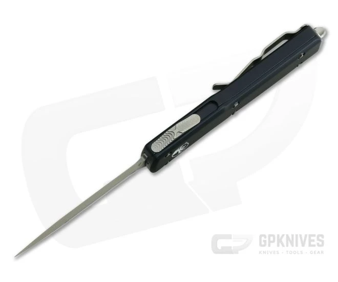 Microtech UTX-70 Stonewash CTS-204P Plain Double Edge OTF Black Automatic Knife 147-10 - Image 3
