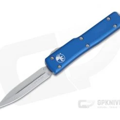 Microtech UTX-70 Blue Stonewashed CTS-204P Plain Double Edge OTF Automatic Knife 147-10BL