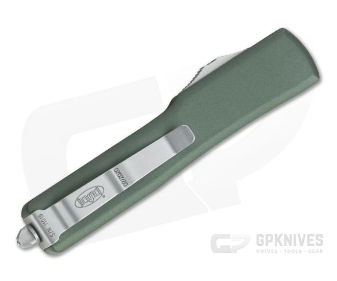 Microtech UTX-70 OD Green Stonewashed CTS-XHP Plain Double Edge OTF Automatic Knife 147-10OD - Image 2