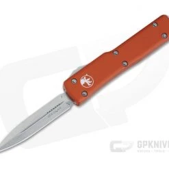 Microtech UTX-70 Stonewashed CTS-204P Plain Double Edge OTF Orange Automatic Knife 147-10OR