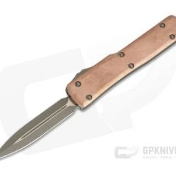 Microtech UTX-70 Signature Double Edge Apocalyptic Bronze 204P Copper Top OTF Automatic 147-13APCPS