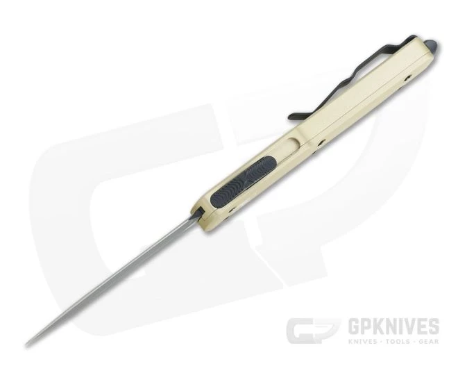 Microtech UTX-70 Champagne Gold Double Edge Black Plain 204P OTF Automatic Knife 147-1CG - Image 3
