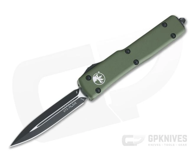 Microtech UTX-70 OD Green Double Edge Black Plain 204P OTF Automatic Knife 147-1OD - Image 2