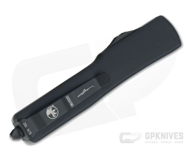 Microtech UTX-70 D/E Jade Green G10 Top Signature Full Serrated Double Edge Black 204P OTF Automatic Knife 147-3GTJGS - Image 2