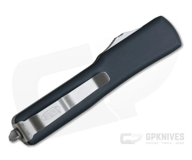 Microtech UTX-70 Satin Plain Double Edge OTF CTS-204P Black Automatic Knife 147-4 - Image 2