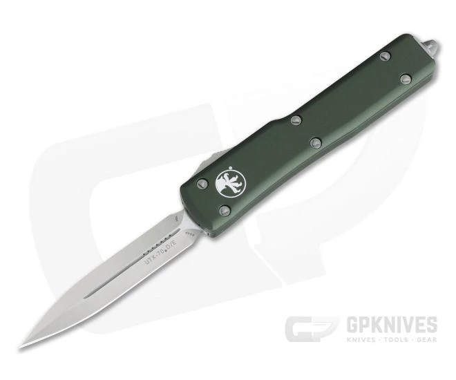 Microtech UTX-70 Satin Double Edge CTS-204P OD Green OTF Automatic Knife 147-4OD