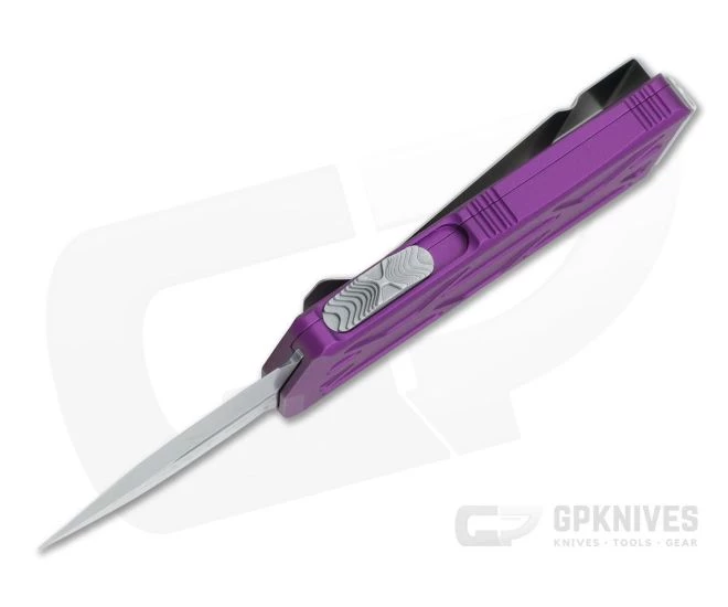 Microtech Exocet Violet Stonewash M390 Plain Double Edge CA Legal OTF Auto 157-10VI - Image 3
