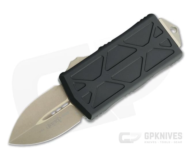 Microtech Exocet D/E Bronze Standard Double Edge Black CA Legal OTF Automatic 157-13
