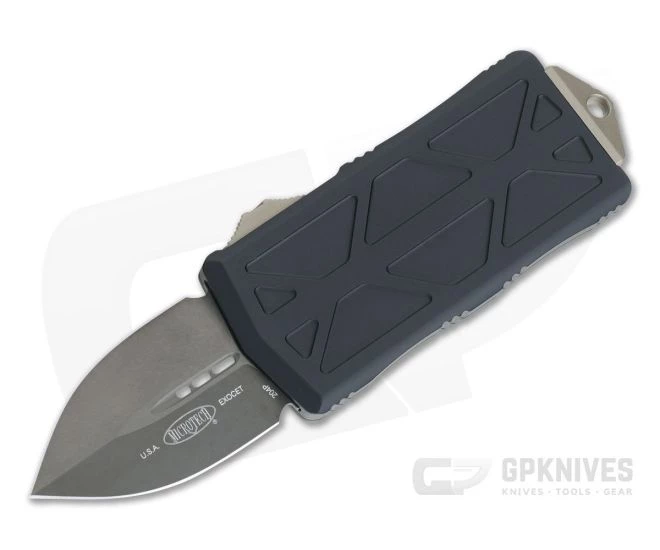 Microtech Exocet Black DLC Double Edge 204P Bronze Hardware CA Legal OTF Automatic 157-1DLCBZ - Image 2