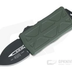 Microtech Exocet Black M390 Plain Double Edge OD Green CA Legal OTF Auto 157-1OD