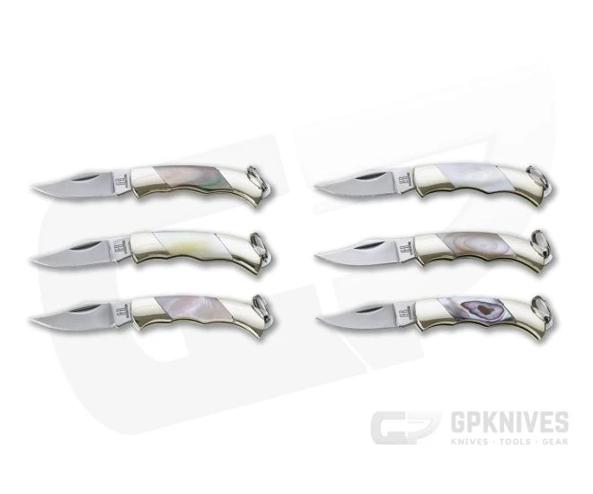 Rough Rider Miniature Knife Set of Six Mother of Pearl Slip Joint Folders RR1710