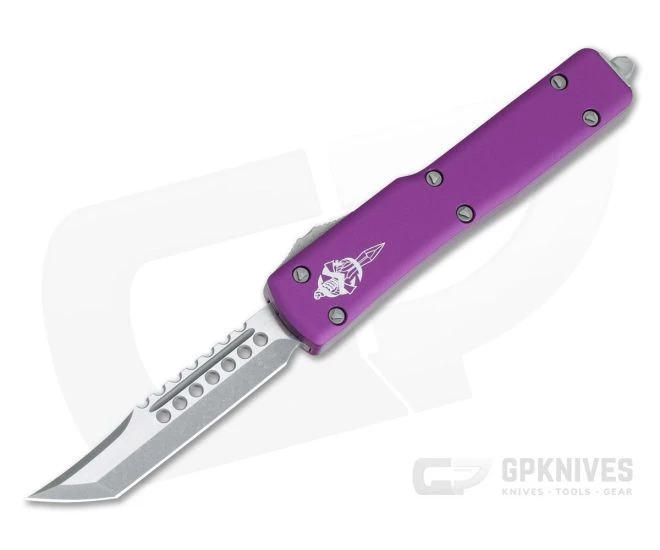 Microtech UTX-70 Hellhound Tanto Apocalyptic Violet Signature Series OTF Automatic 419-10APVIS