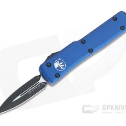 Microtech UTX-70 CA Double Edge Black M390 Blue California Legal OTF Automatic Knife CA147-1BL