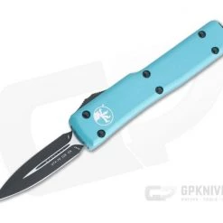 Microtech UTX-70 CA Double Edge Black 204P Turquoise California Legal OTF Automatic Knife CA147-1TQ