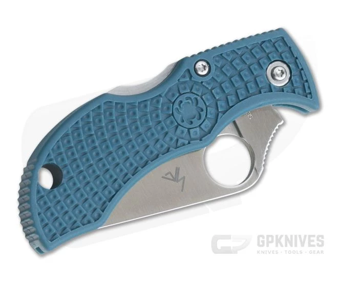 Spyderco Manbug Lightweight Plain K390 Dark Cyan Blue FRN MFPK390 - Image 2